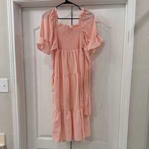 Amazon Peach Midi Dress